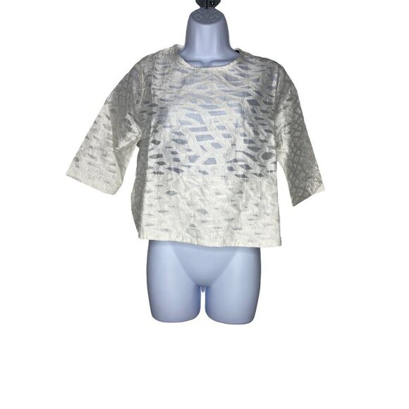 Sister‎ Jane Women's Cross Out Cropped Top White SZ M - Picture 1 of 7